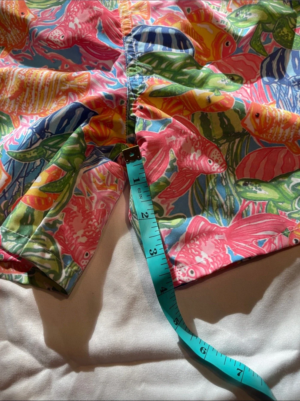 J. Bailey Kids Pink Tropical Fish Swim Trunks with Elastic Waist